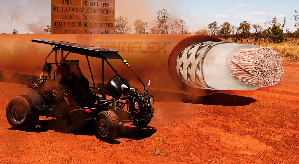 A SolarBuggy with chainflex cables on board