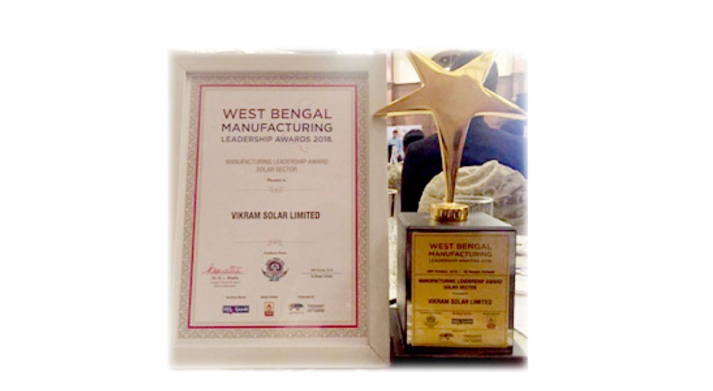 Vikram Solar conferred with three prestigious awards