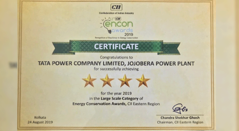 10th CII ENCON awards for energy conservation for Tata power