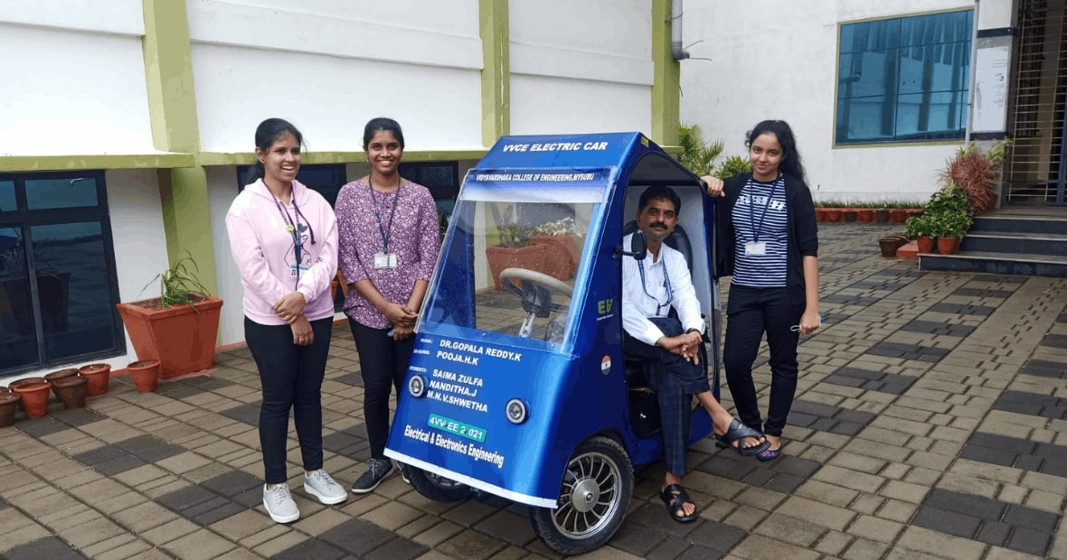 Three girls from engineering college build EV model during lockdown period