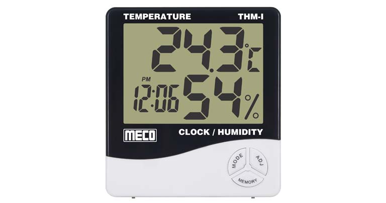 THM-I; MECO Temperature & Humidity Meter Indoor-with clock