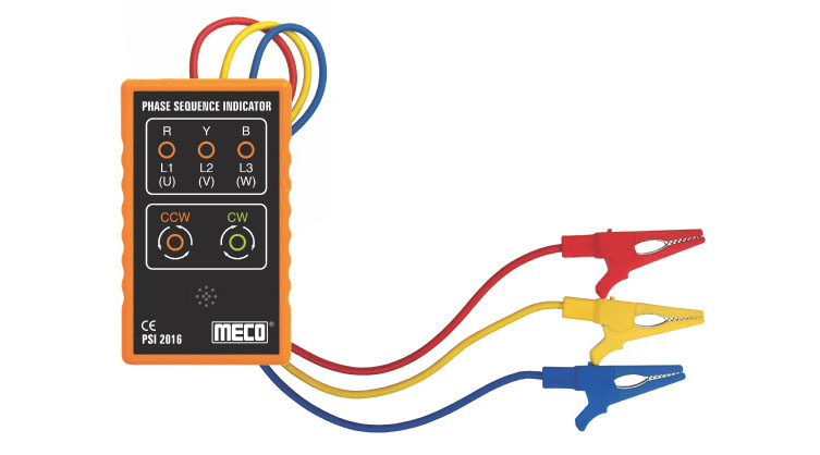 MECO Phase Sequence Indicator to energise electrical motors