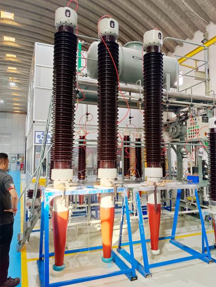 Set of 245 kV Oil Impregnated Paper Bushings at the Vacuum Oil Flooding Station