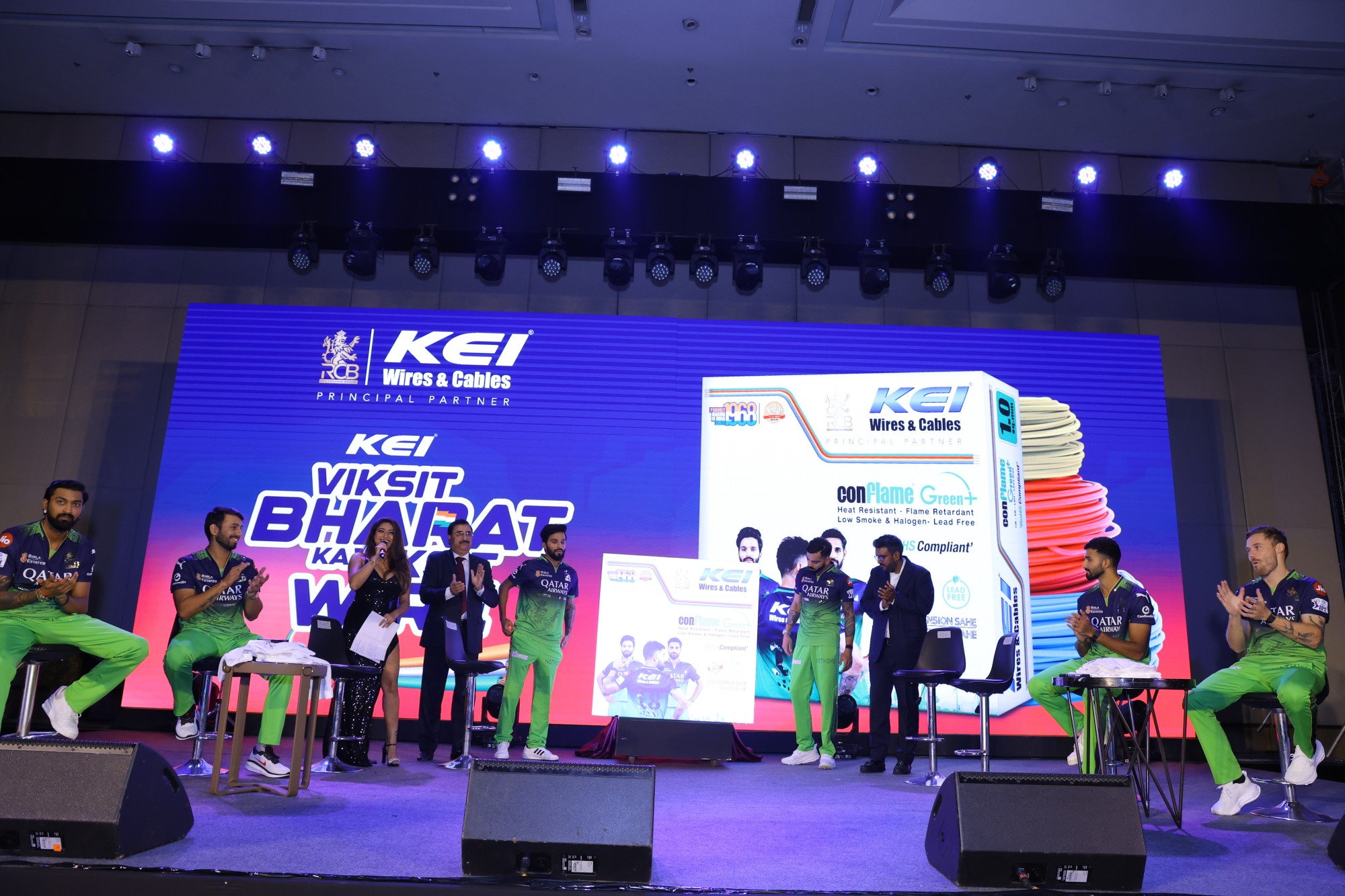 KEI and RCB unveil Green Jersey, launch ConFlame Green+