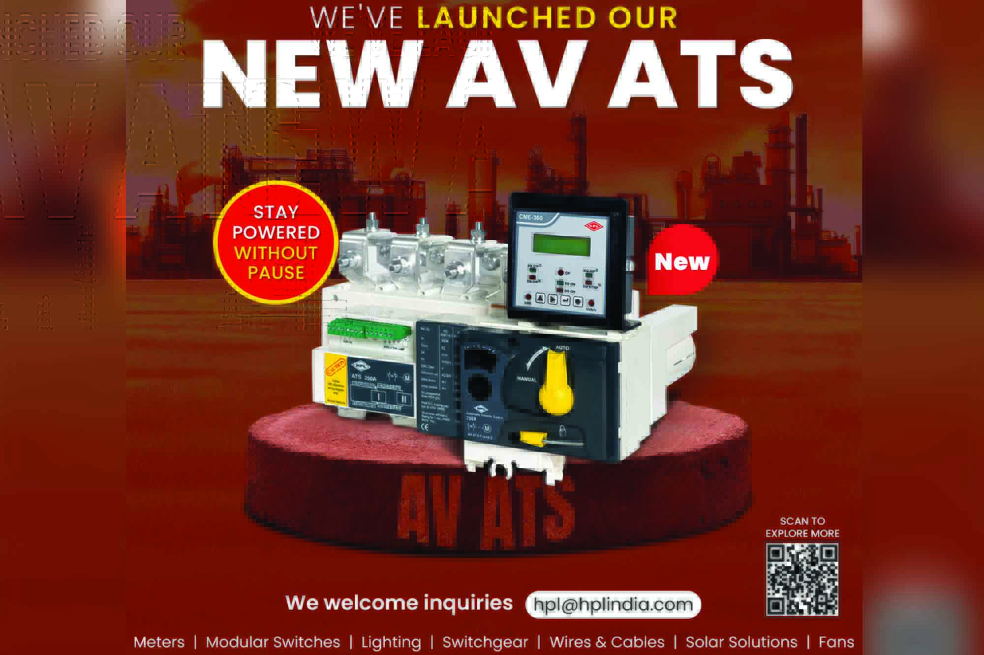 HPL introduces the AV Automatic Transfer Switch for seamless power