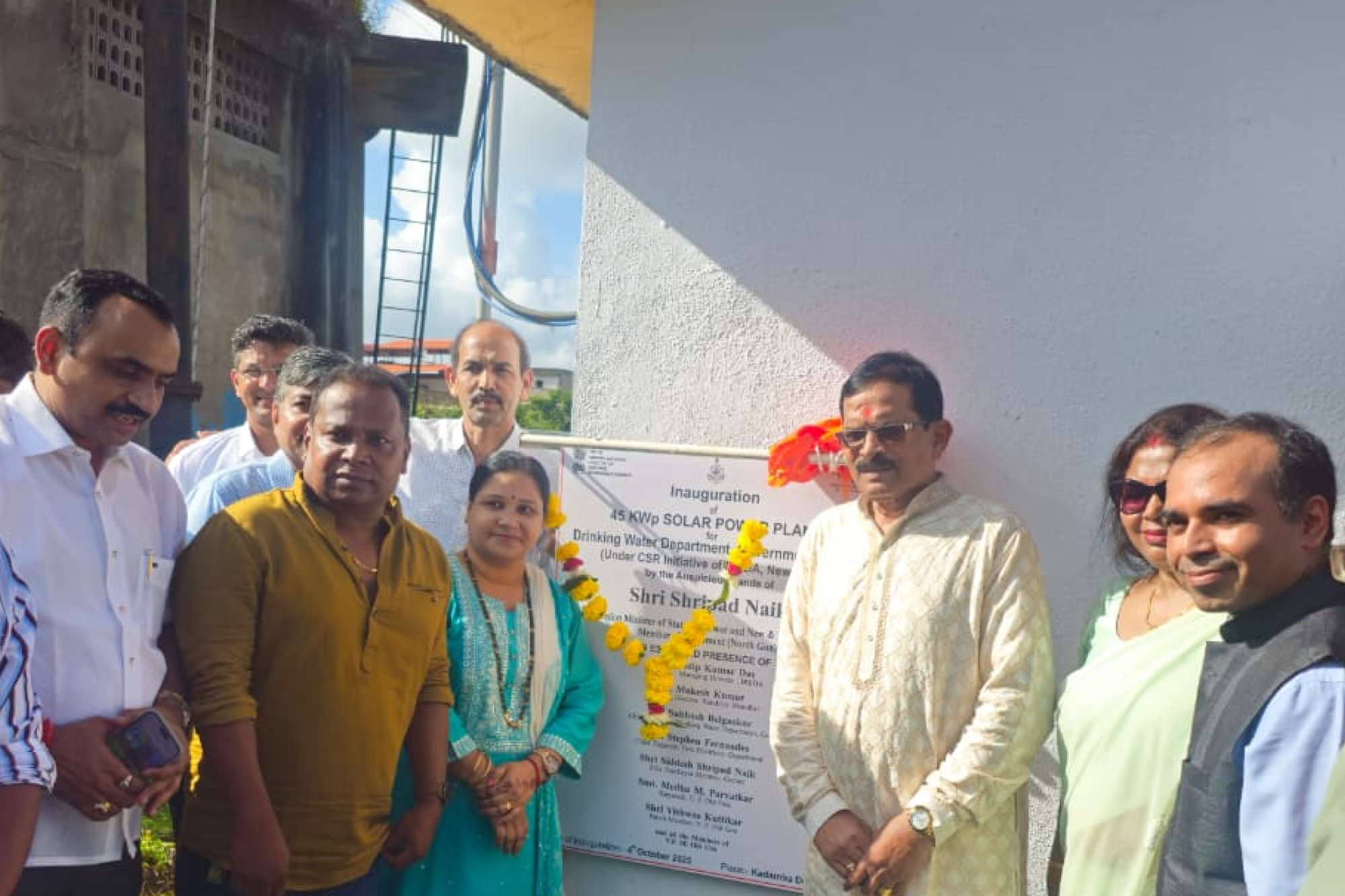 Shripad Naik inaugurates 45 kW solar system at Goa water pumping station